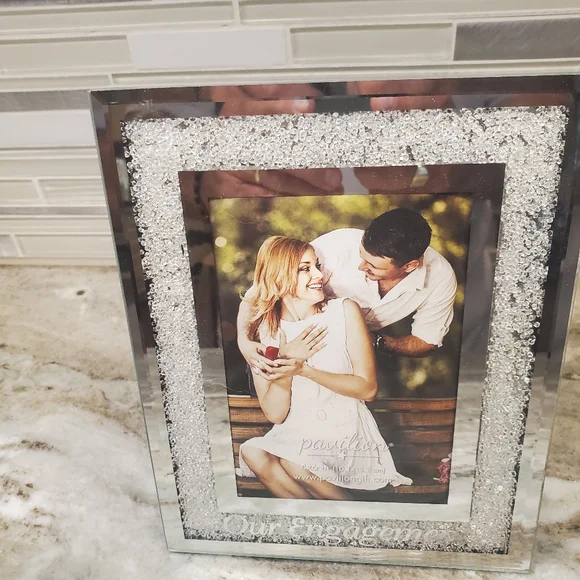 Our Engagement Rhinestones Picture Frame 5x7 - Picture 5 of 8